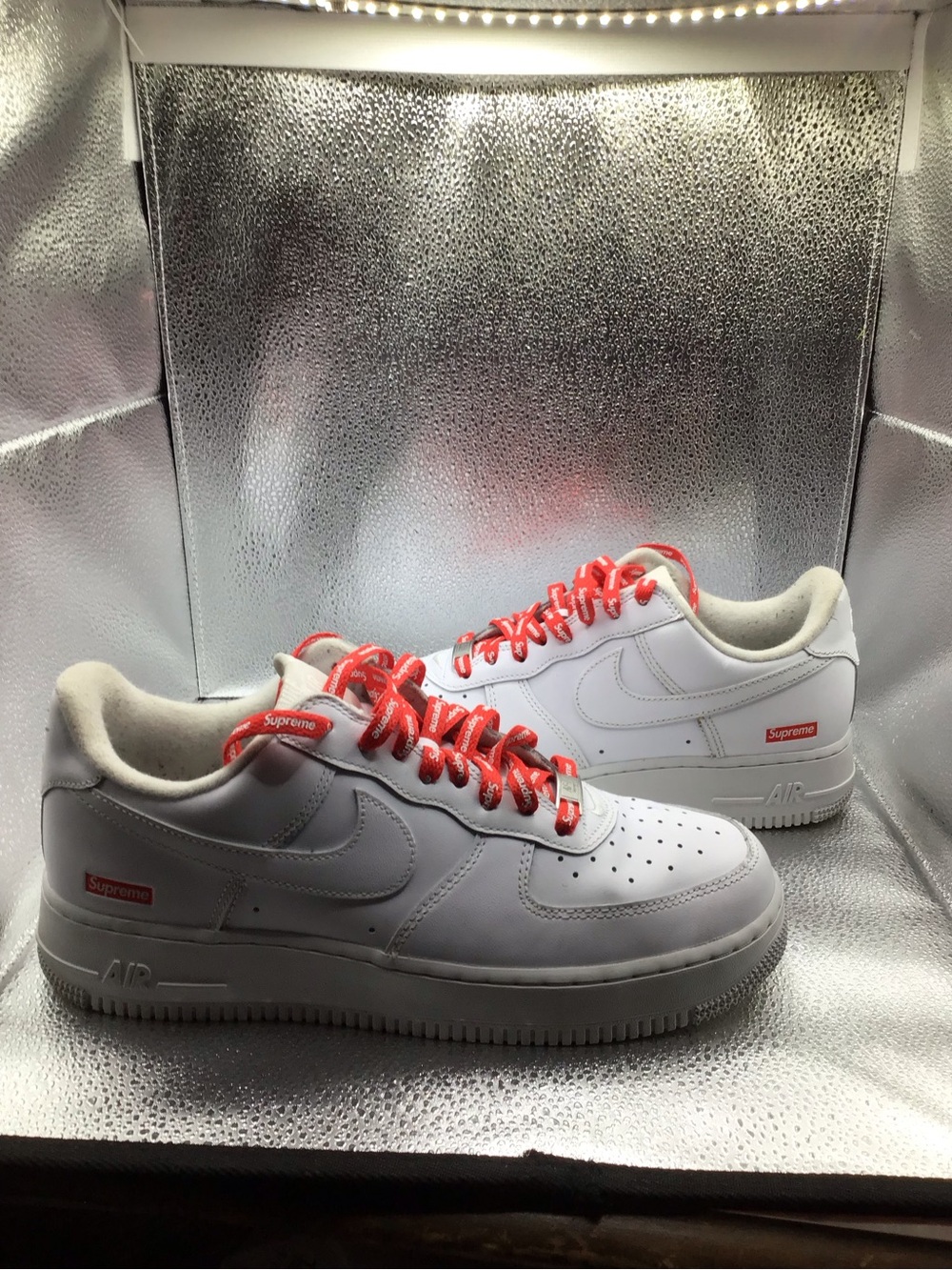 Nike White Low-Top Sneakers with Red Accents